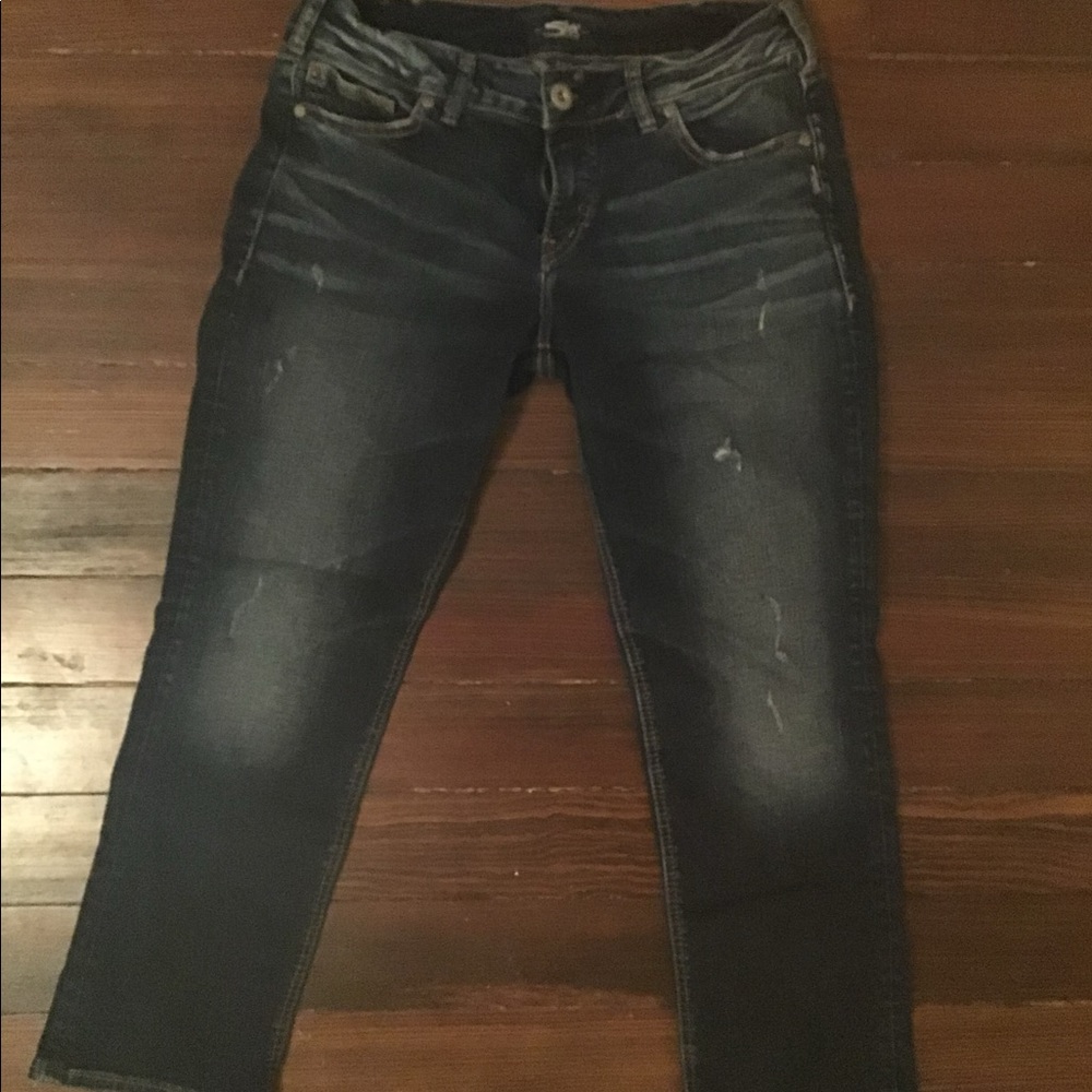 Silver jeans suki straight leg cropped 32/22.5